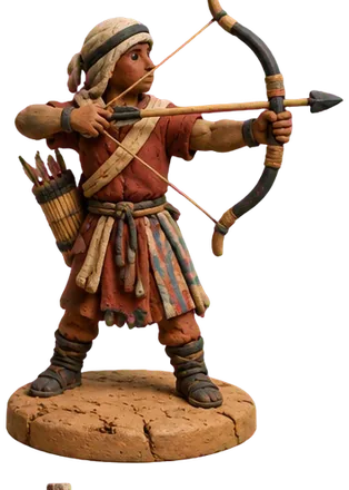 Figur Archer menarik busur komposit