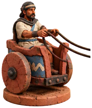 Figur Chariot Driver di kereta beroda pejal